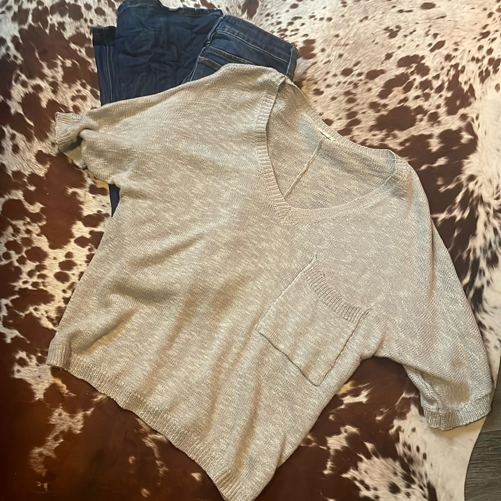 Light sweater material top